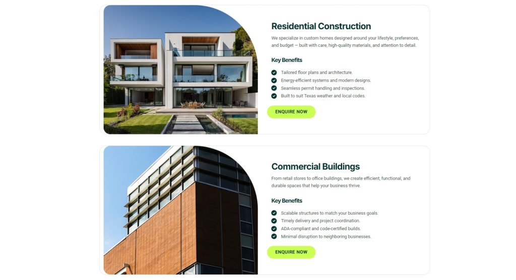 New Release - The Construction Company Template! Services Page With Icons Clear Descriptions And Service Categories 1024x556