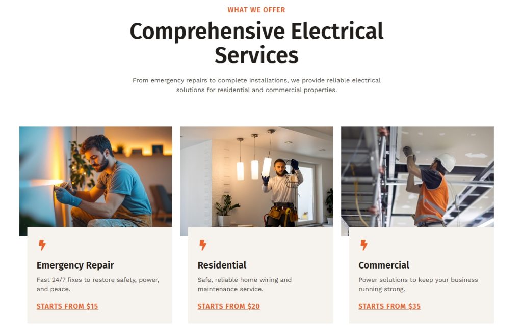 Introducing the Electrician Company Template Industry-focused structure