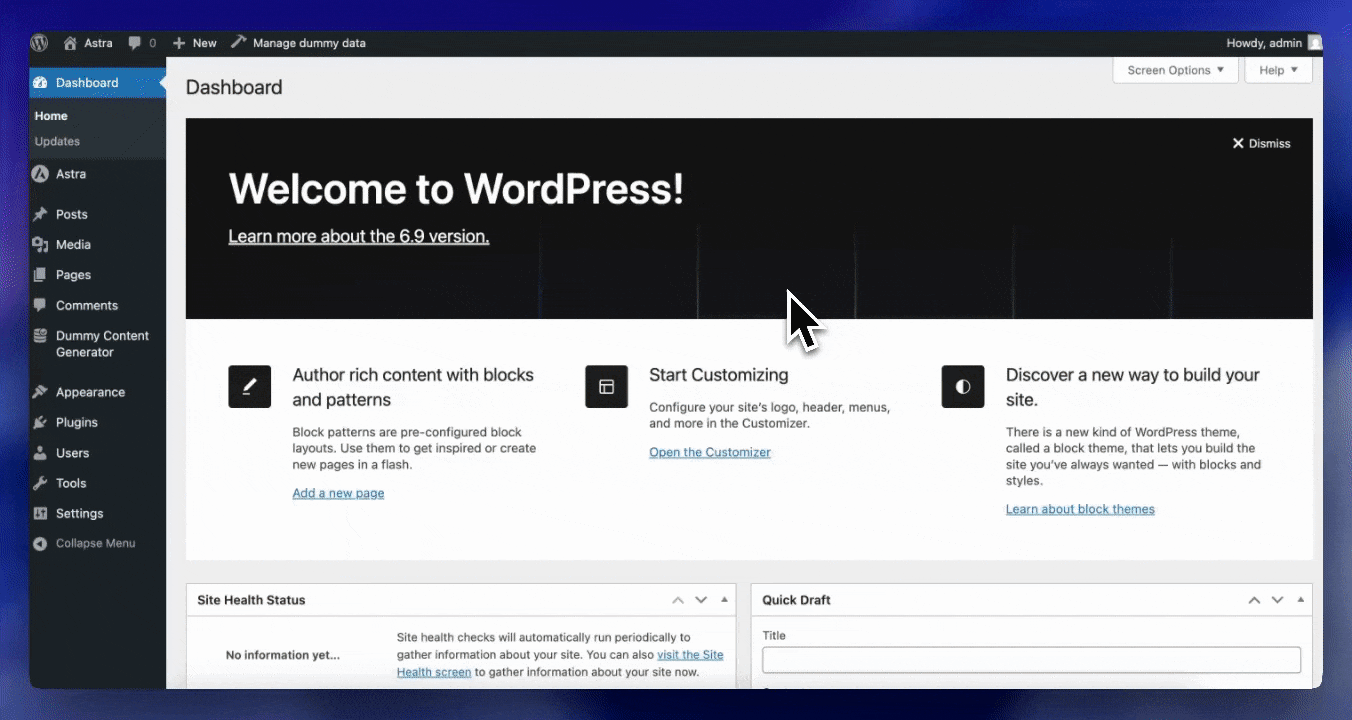 Astra v4.12.0 – Command Palette Integration, Learn Tab & Key Improvements Cmd
