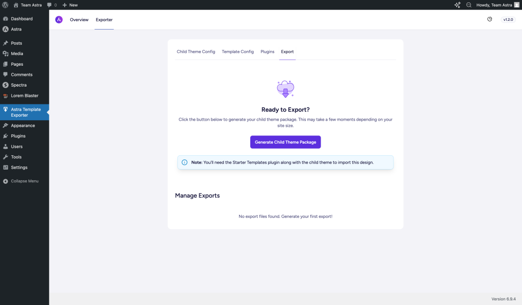 Export Your Custom Astra Template Final Screen 1024x599