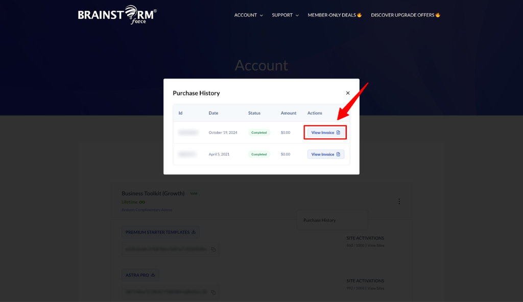 How to Download Your Purchase Invoice Purchase History View Invoice